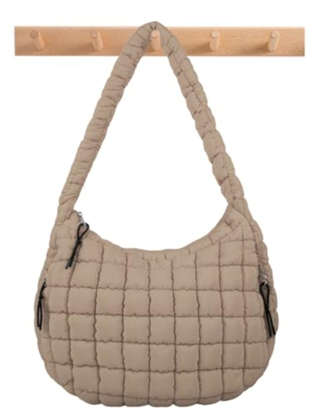 Quilted Puffer Tote Bag with Zipper Nylon Hobo Crossbody Shoulder Bag Travel